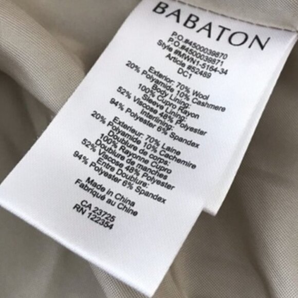 Aritzia Babaton Bromley Gray Wool Blend Coat NWT Medium - Picture 5 of 7